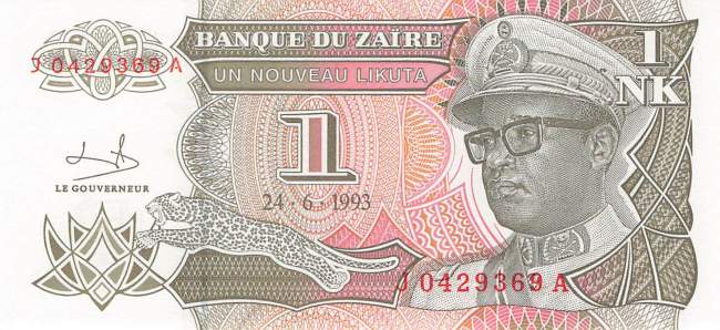 Zaire p47 1 Likuta 1993 front
